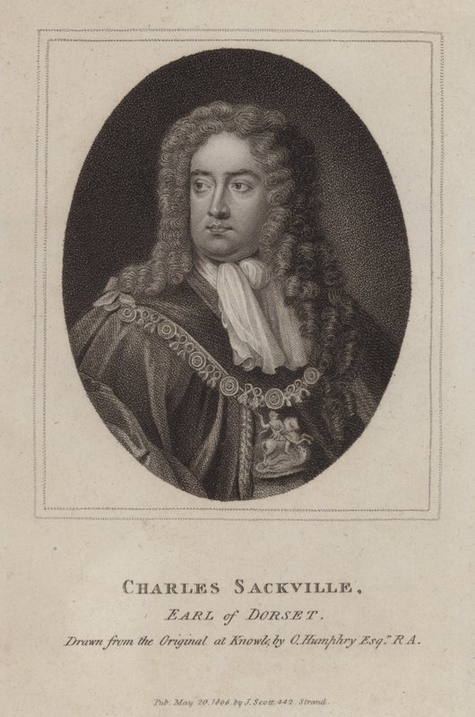 Charles Sackville, 6. jarl av Dorset, engelsk poet og hoffmann (gravering) av Godfrey (after) Kneller