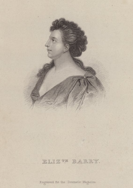 Elizabeth Barry , engelsk skuespillerinne (gravering) av Godfrey (after) Kneller