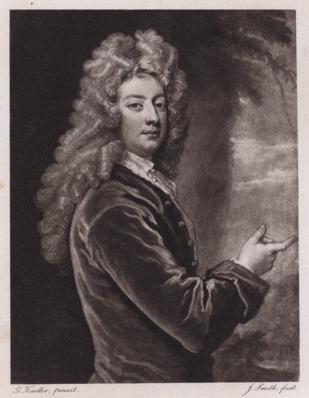 William Congreve , engelsk dramatiker (gravering) av Godfrey (after) Kneller