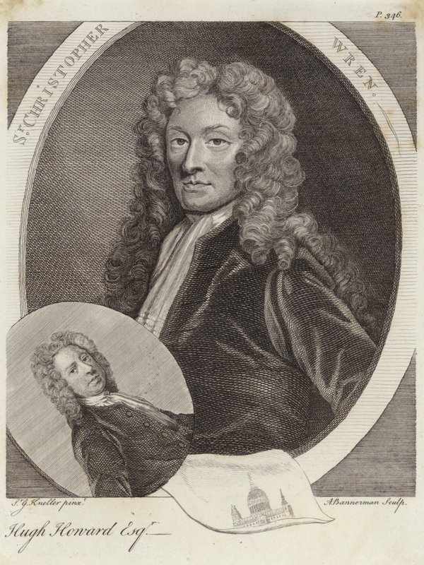 Sir Christopher Wren og Hugh Howard av Godfrey Kneller
