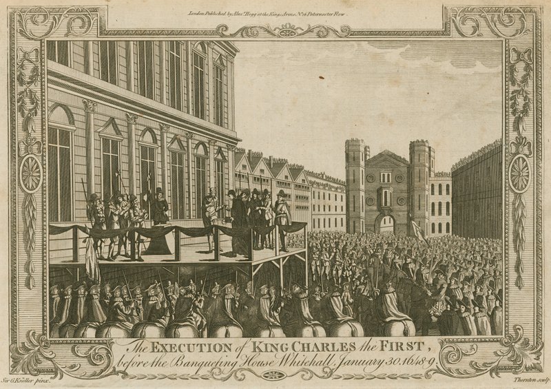 Henrettelsen av kong Charles I før banketthuset, Whitehall, 30. januar 1649 av Godfrey Kneller