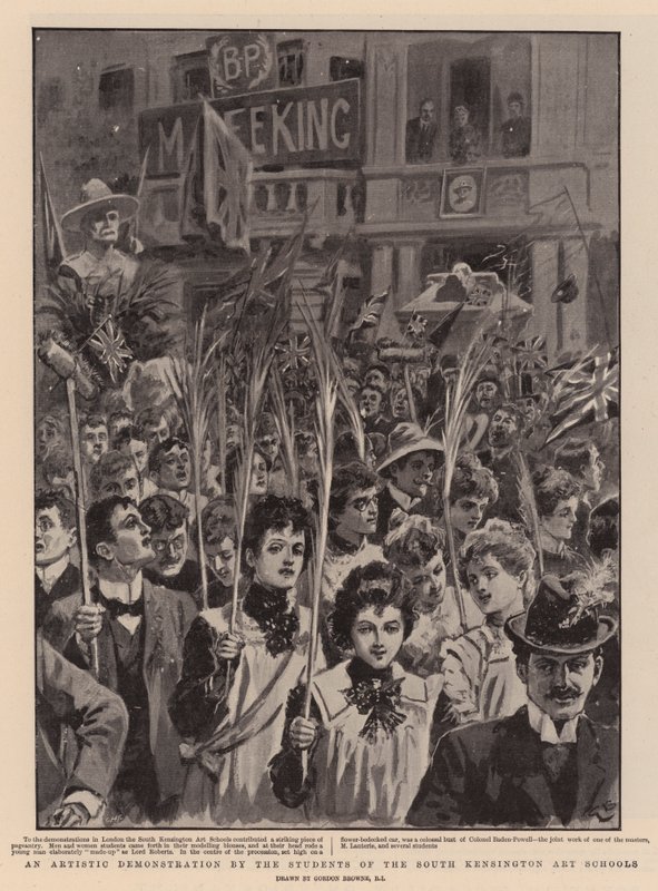 En kunstnerisk demonstrasjon av studentene ved South Kensington Art Schools av Gordon Frederick Browne