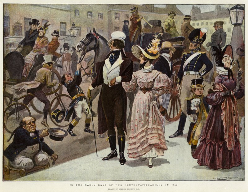 I de tidlige dagene av vårt århundre, Piccadilly i 1800 av Gordon Frederick Browne