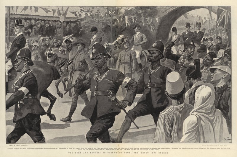 Hertugen og hertuginnen av Cornwalls tur, innreisen til Durban av Gordon Frederick Browne