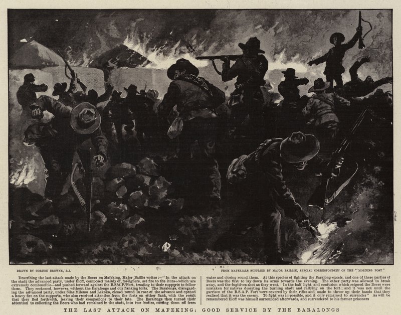 Det siste angrepet på Mafeking, god service av Baralongs av Gordon Frederick Browne