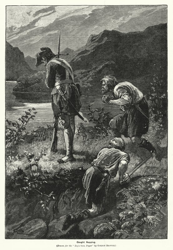 Fanget napping (gravering) av Gordon Frederick (after) Browne