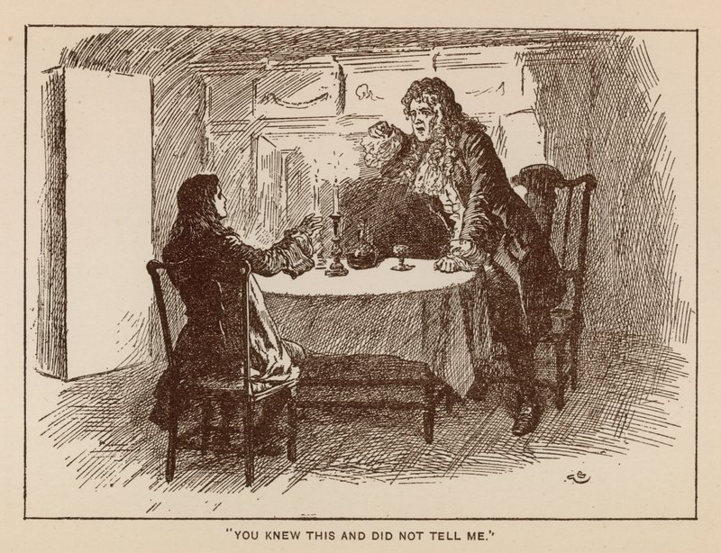 Illustrasjon for The History of Henry Esmond av Thackeray (litho) av Gordon Frederick (after) Browne