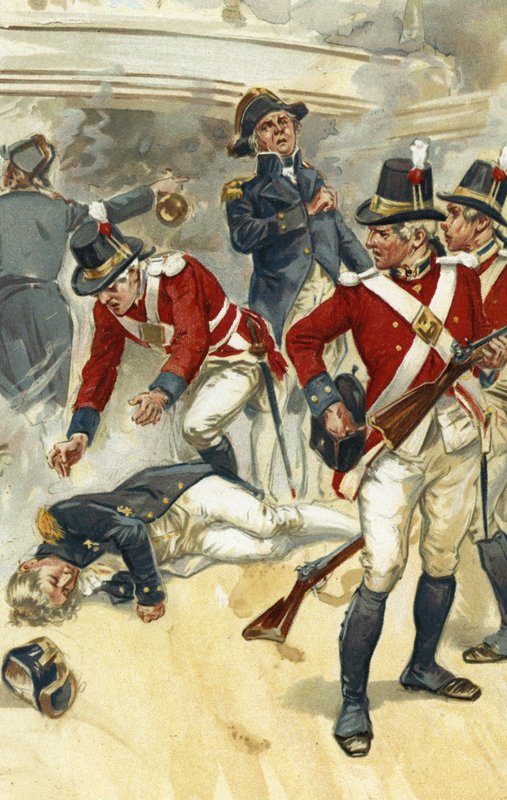 Admiral Lord Nelson dødelig såret i slaget ved Trafalgar av Gordon Frederick Browne
