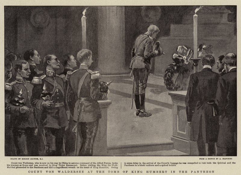 Grev von Waldersee ved graven til kong Humbert i Pantheon av Gordon Frederick Browne