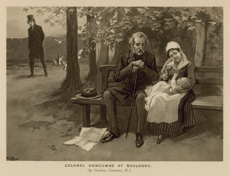 Illustrasjon for The Newcomes av Thackeray av Gordon Frederick Browne