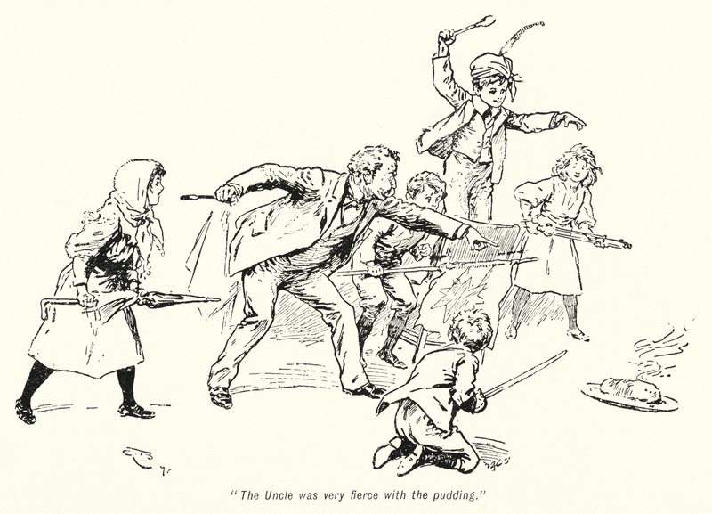Illustrasjon for The Story of the Treasure Seekers av E Nesbit (litho) av Gordon Frederick Browne