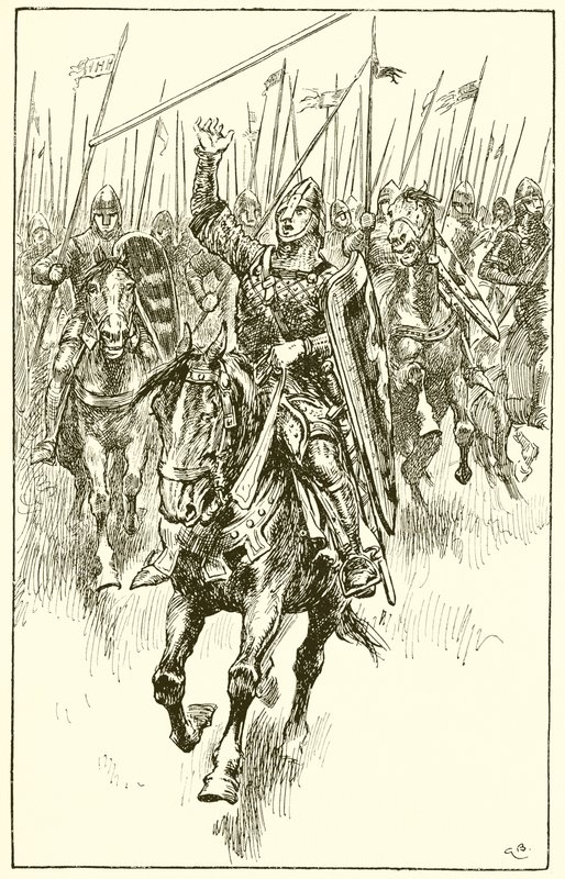 Normannere angriper slaget ved Hastings av Gordon Frederick Browne