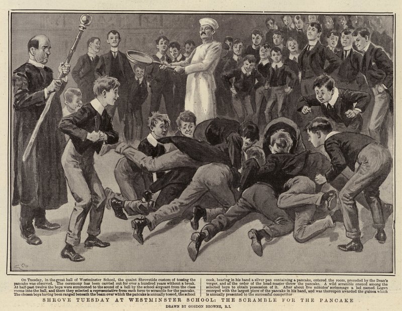 Fastelavn på Westminster School, Scramble for the Pancake av Gordon Frederick Browne