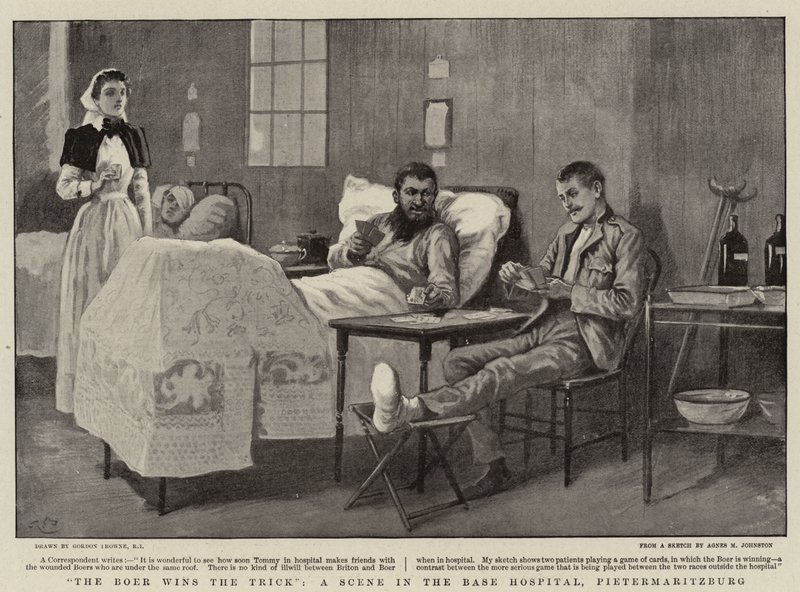 Boeren vinner Trick, A Scene in the Base Hospital, Pietermaritzburg av Gordon Frederick Browne