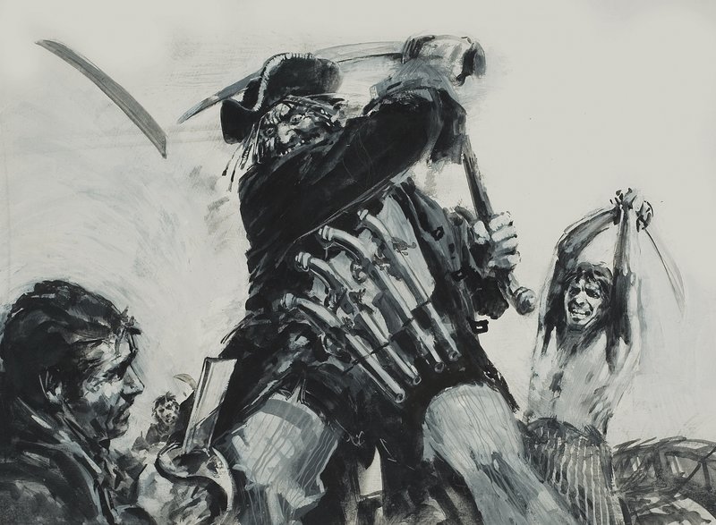 Svartskjegg (gouache på papir) av Graham Coton