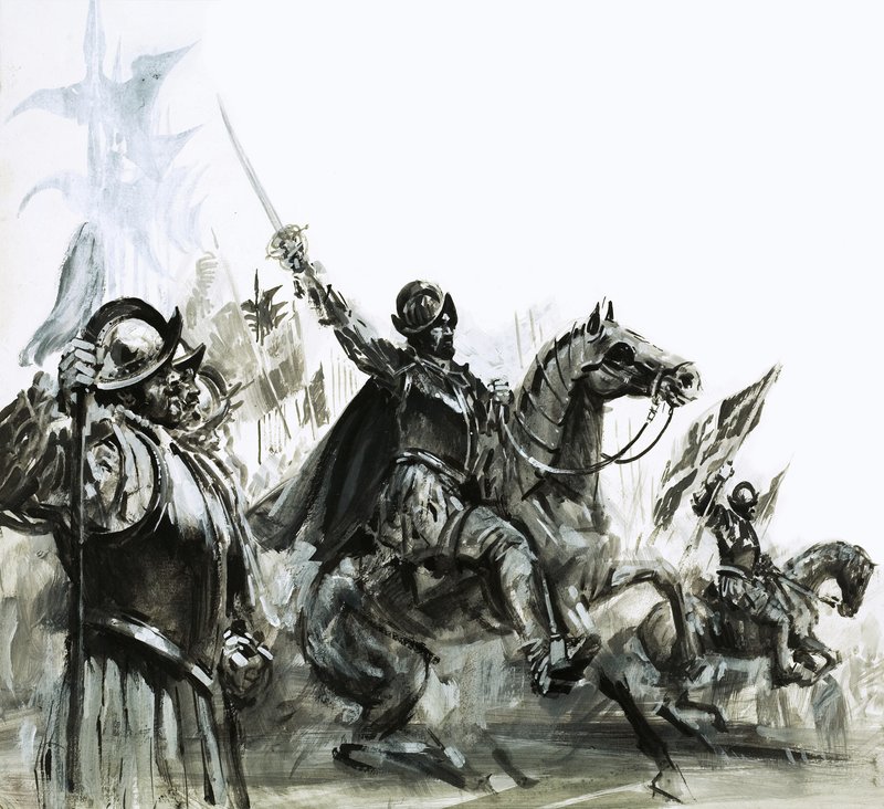 Francisco de Coronado i spissen for ekspedisjonen sin til Mexico av Graham Coton
