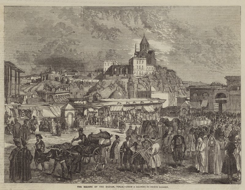 The Square of the Bazaar, Tiflis av Grigori Grigorevich Gagarin