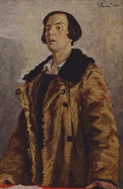 Styrekvinne (farge litho) av Grigory Grigorievich Ryazhsky