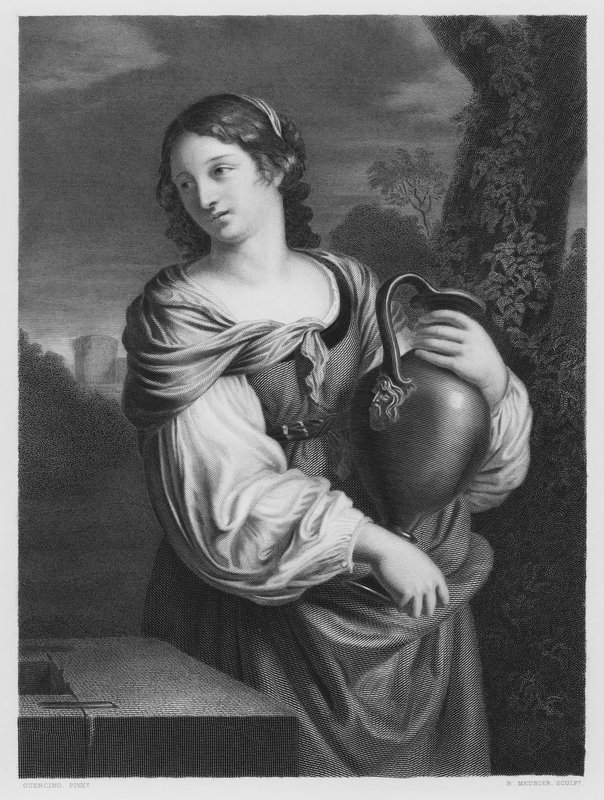 Kvinnen i Samaria, fra bildet i Den Kongelige Samling (gravering) av Guercino