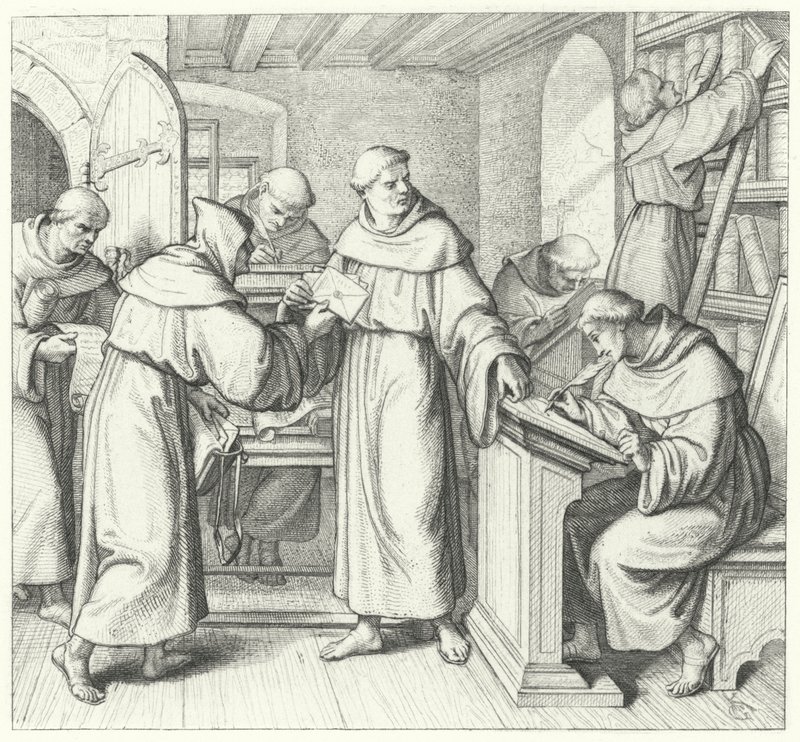 Martin Luther, vikar i Sachsen og Thüringen (gravering) av Gustav Ferdinand Leopold Konig