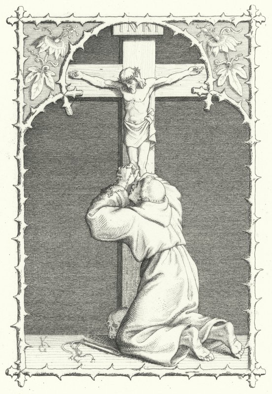 Martin Luther i åndelig pine (gravering) av Gustav Ferdinand Leopold Konig