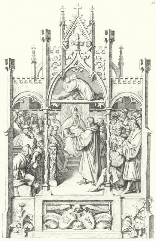 Scener fra livet til Martin Luther (gravering) av Gustav Ferdinand Leopold Konig