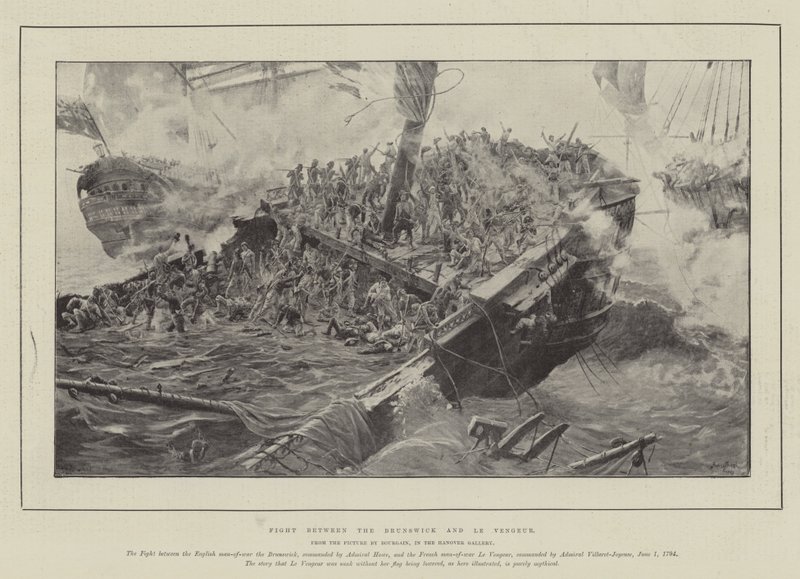 Kamp mellom Brunswick og Le Vengeur av Gustave Bourgain