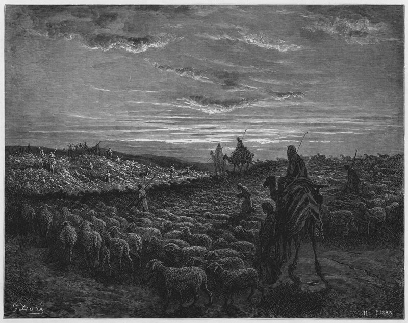Gustave Dore Bibelen: Abraham reiser inn i Kanaans land av Gustave Dore