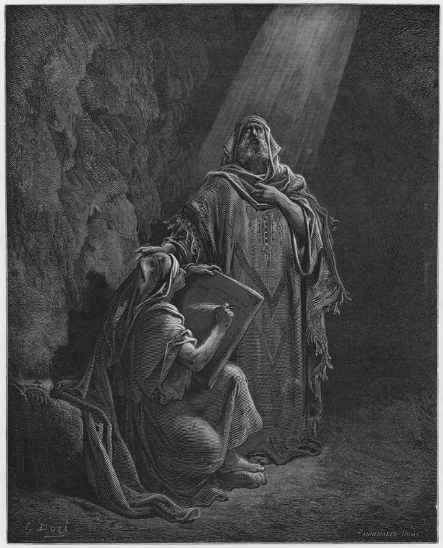 Gustave Dore Bibelen: Baruch skriver Jeremias profetier av Gustave Dore