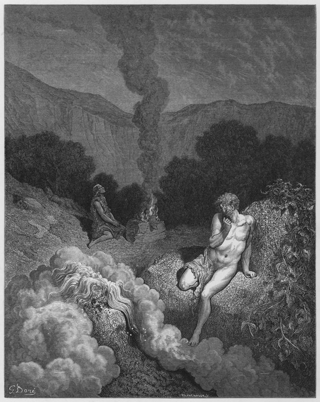 Gustave Dore Bibelen: Kain og Abel ofrer sine ofre av Gustave Dore