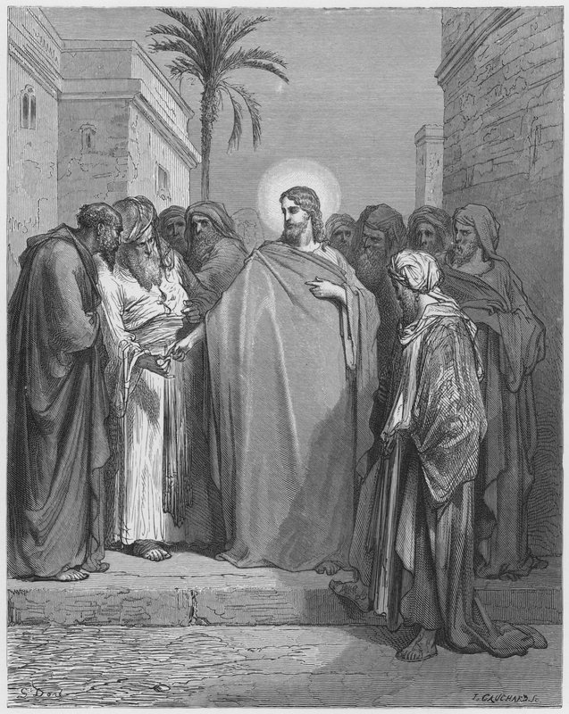 Gustave Dore Bibelen: Kristus og hyllestpengene av Gustave Dore