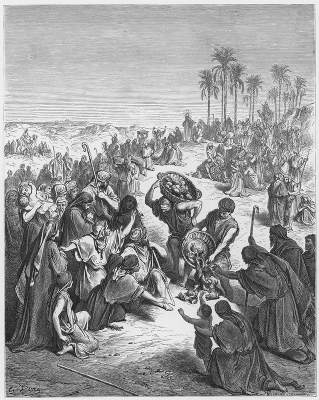 Gustave Dore Bibelen: Kristus mater mengden av Gustave Dore