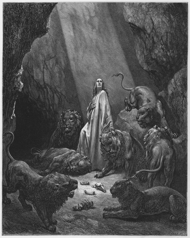 Gustave Dore Bibelen: Daniel i løvehulen av Gustave Dore