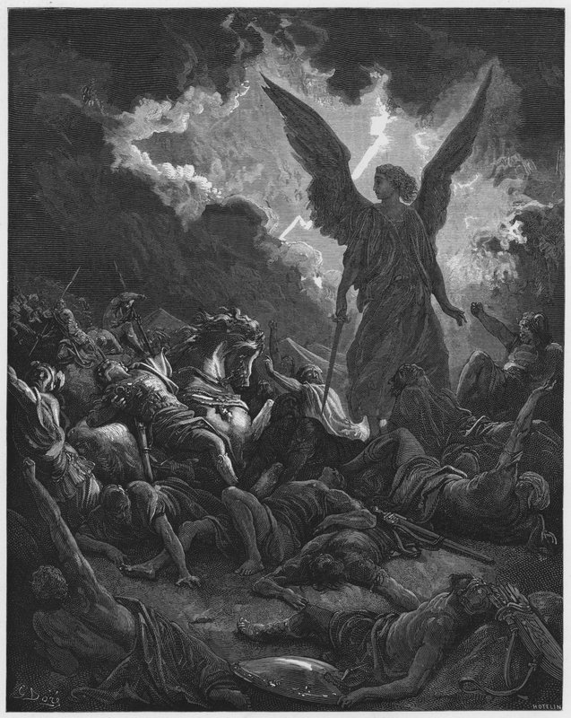 Gustave Dore Bibelen: Ødeleggelse av hæren til Sanherib av Gustave Dore