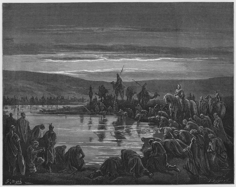 Gustave Dore Bibelen: Gideon velger sine soldater av Gustave Dore