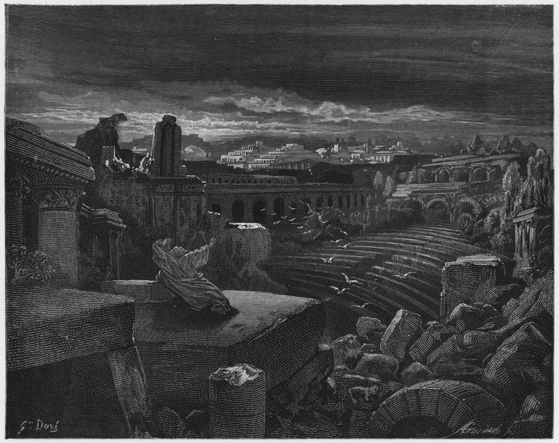 Gustave Dore Bibelen: Jesajas visjon om ødeleggelsen av Babylon av Gustave Dore
