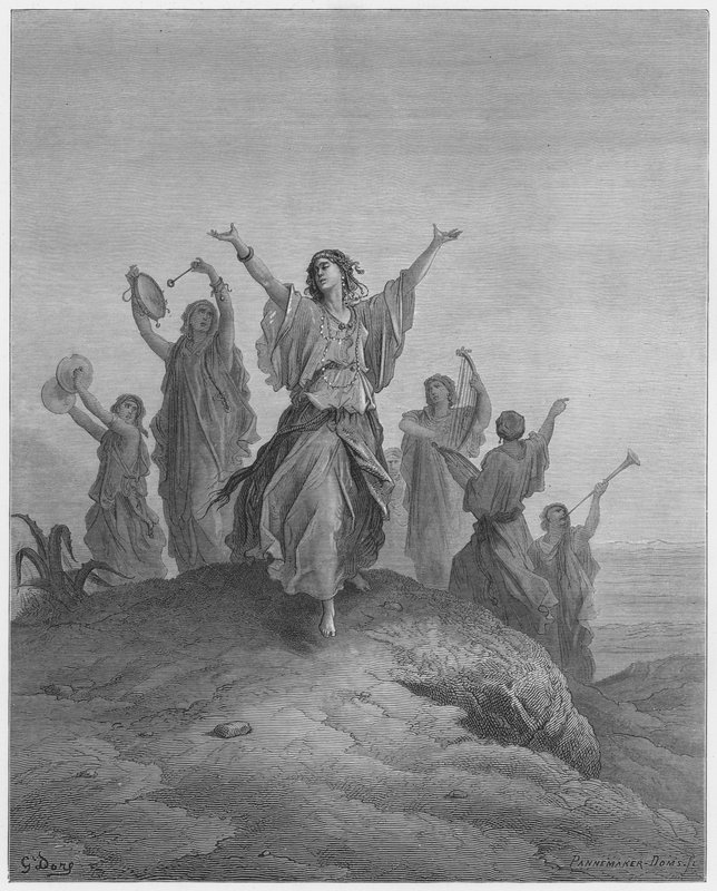 Gustave Dore Bibelen: Jeftas datter kommer for å møte faren sin av Gustave Dore
