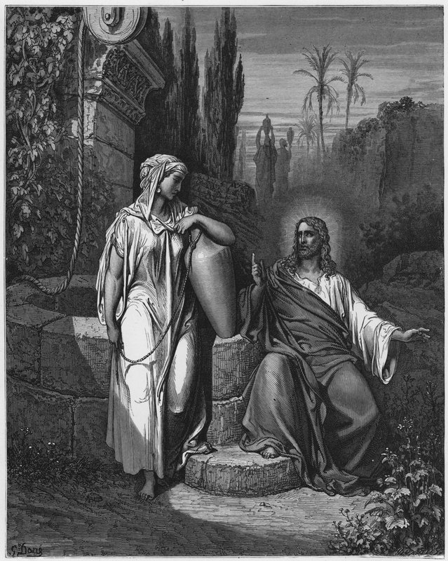 Gustave Dore Bibelen: Jesus og kvinnen i Samaria av Gustave Dore