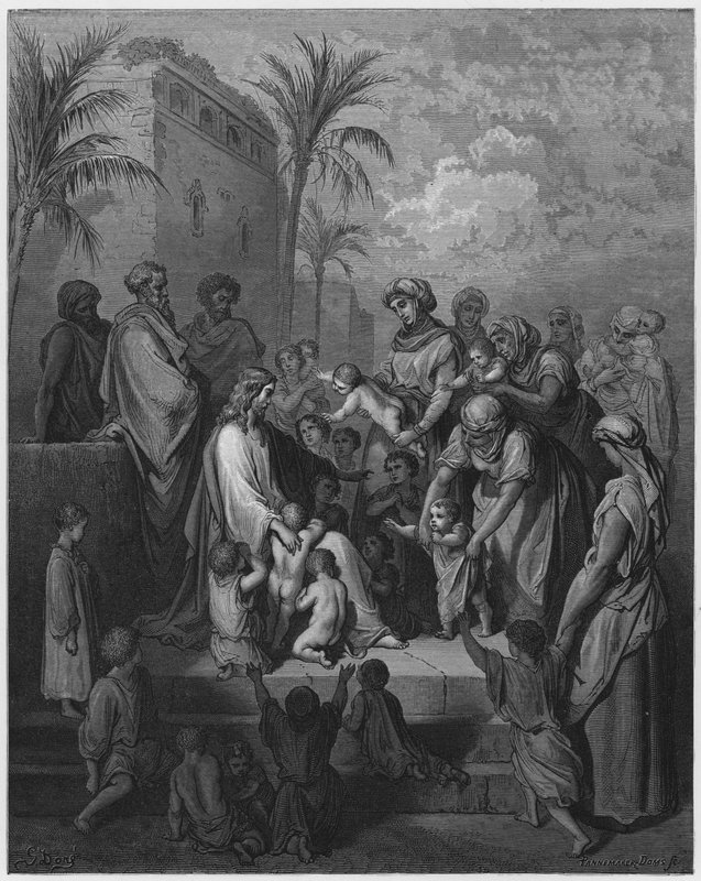 Gustave Dore Bibelen: Jesus velsigner barna av Gustave Dore