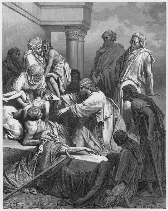 Gustave Dore Bibelen: Jesus helbreder de syke av Gustave Dore