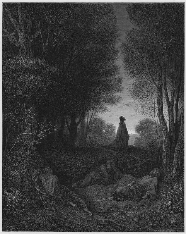 Gustave Dore Bibelen: Jesus ber i hagen av Gustave Dore