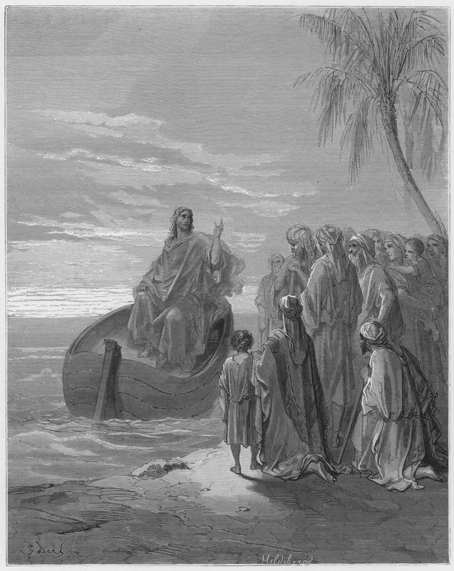 Gustave Dore Bibelen: Jesus forkynner ved Genesaretsjøen av Gustave Dore