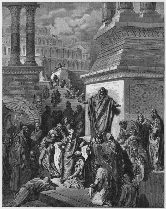 Gustave Dore Bibelen: Jona forkynner for ninevittene av Gustave Dore