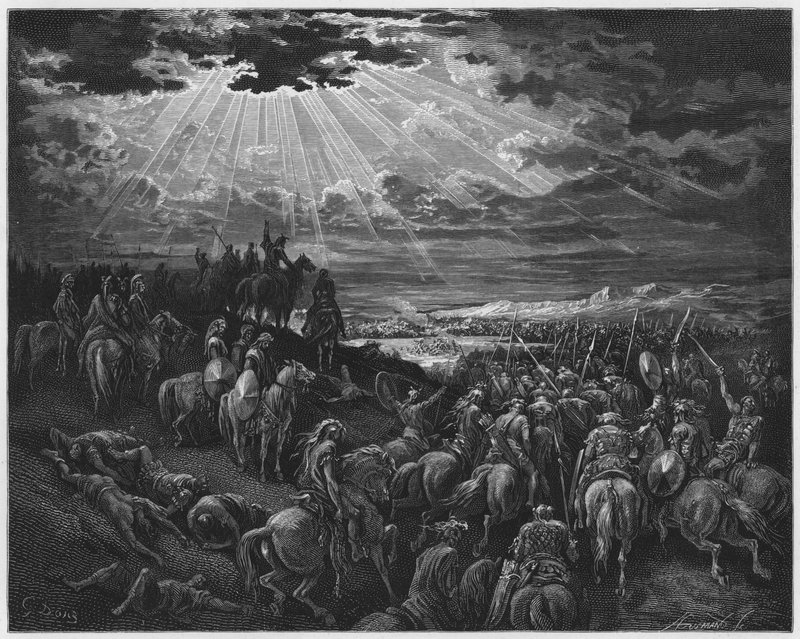 Gustave Dore Bibelen: Joshua befaler solen å stå stille av Gustave Dore