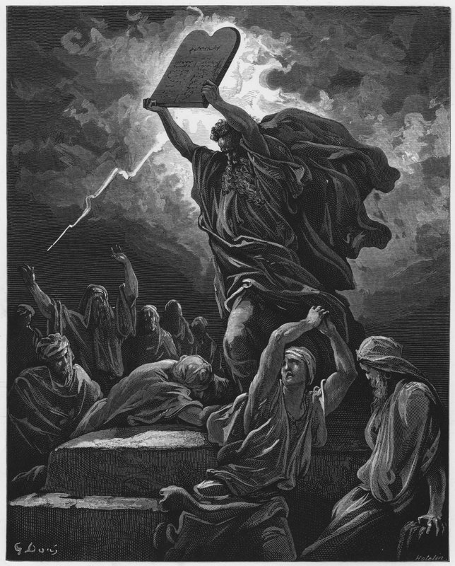 Gustave Dore Bibelen: Moses bryter lovens tabeller av Gustave Dore