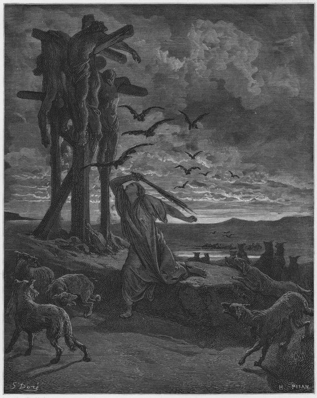 Gustave Dore Bibelen: Rizpahs godhet mot de døde av Gustave Dore