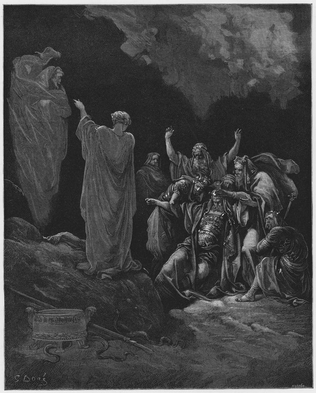 Gustave Dore Bibelen: Saul og heksen fra Endor av Gustave Dore