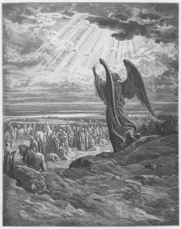 Gustave Dore Bibelen: Engelen som viser seg for Joshua av Gustave Dore