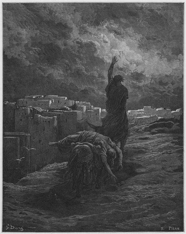 Gustave Dore Bibelen: Levitten bærer bort kroppen til kvinnen av Gustave Dore