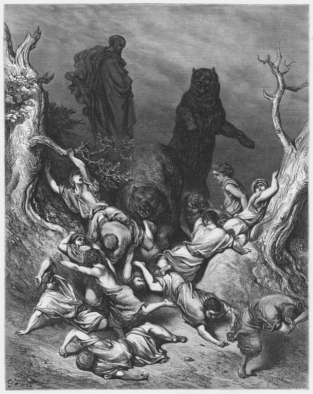 Gustave Dore Bibelen: Barna ødelagt av bjørner av Gustave Dore